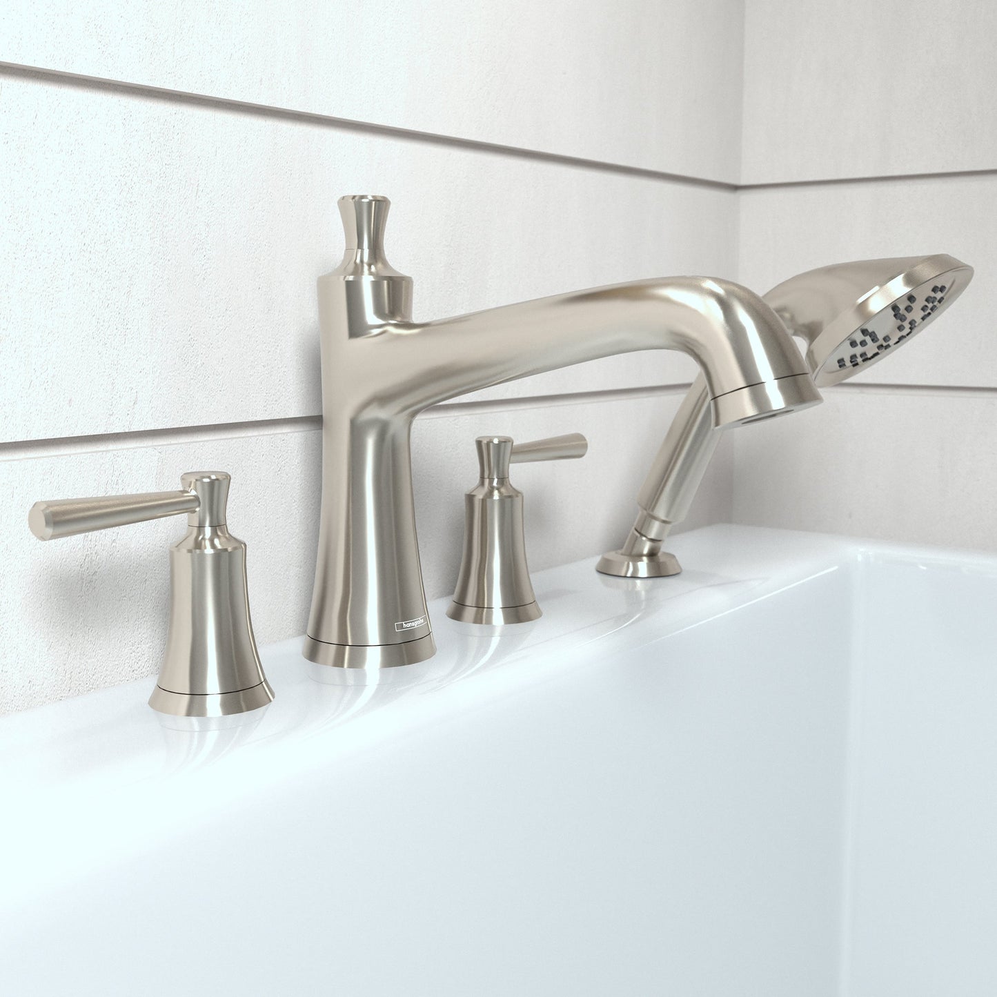 hansgrohe Joleena 4-Hole Roman Tub Set Trim with 1.75 GPM Handshower