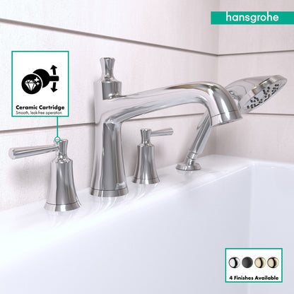 hansgrohe Joleena 4-Hole Roman Tub Set Trim with 1.75 GPM Handshower