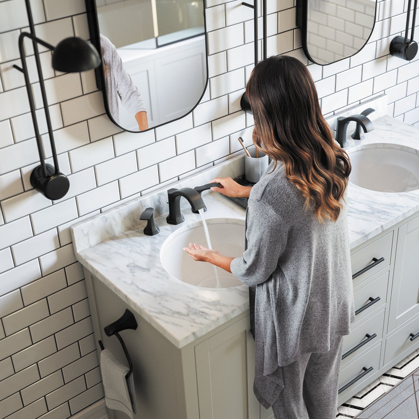 hansgrohe Locarno Widespread Faucet 110 with pop-up drain, 1.2 GPM