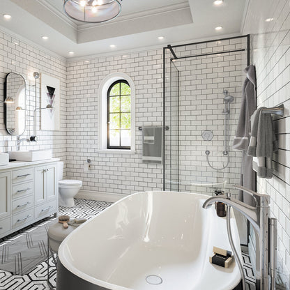 hansgrohe Locarno Freestanding Tub Filler Trim with 1.75 GPM Handshower