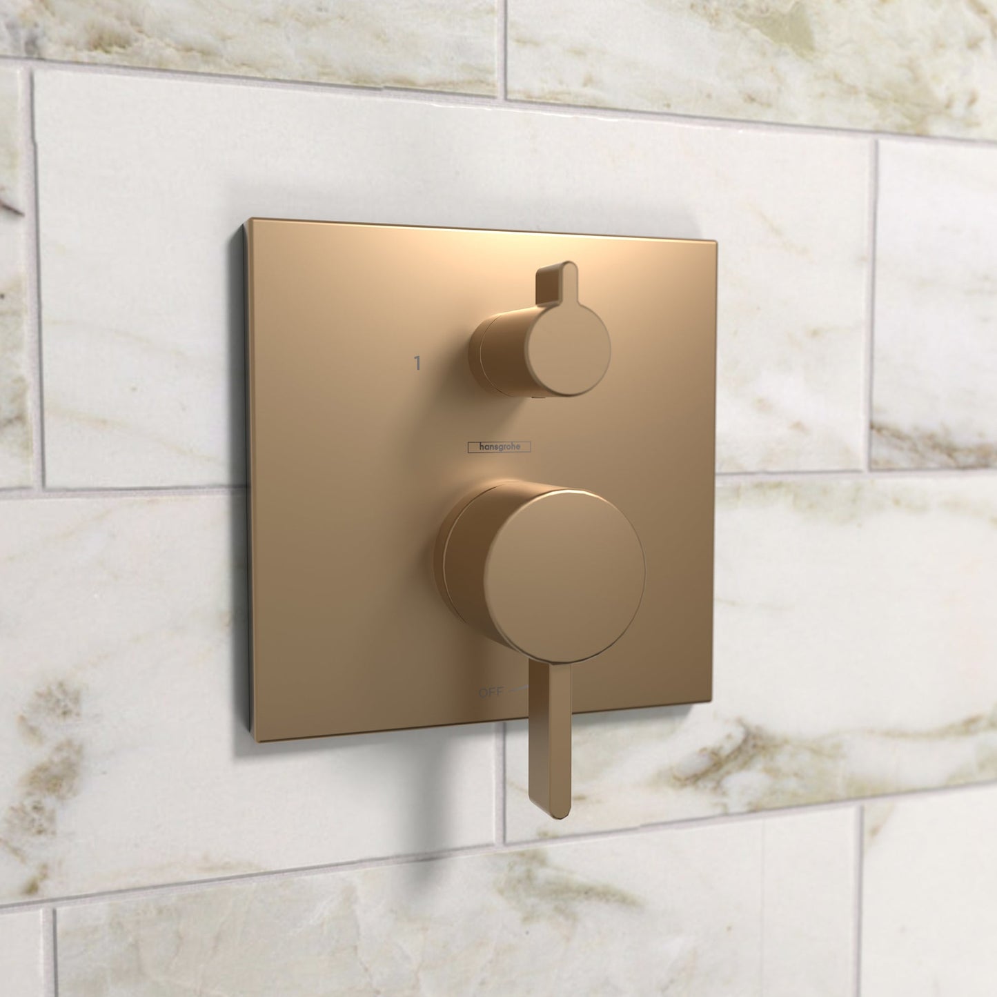 hansgrohe Ecostat Pressure Balance Trim Square with Diverter
