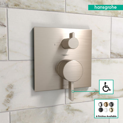 hansgrohe Ecostat Pressure Balance Trim Square with Diverter