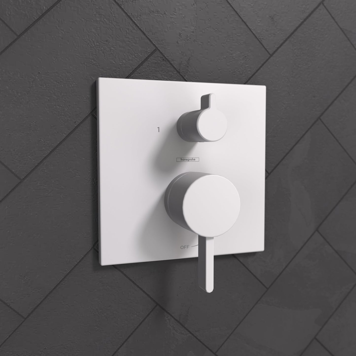 hansgrohe Ecostat Pressure Balance Trim Square with Diverter