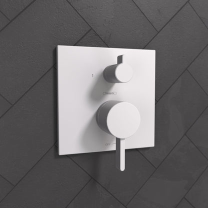 hansgrohe Ecostat Pressure Balance Trim Square with Diverter
