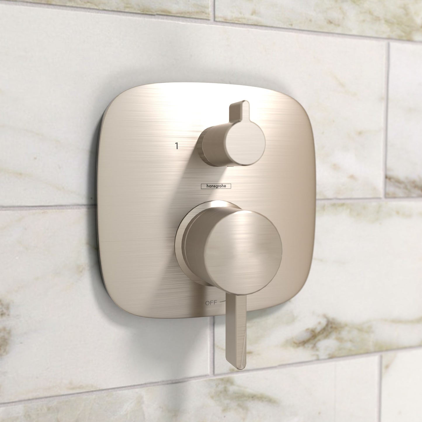 hansgrohe Ecostat Pressure Balance Trim Square with Diverter