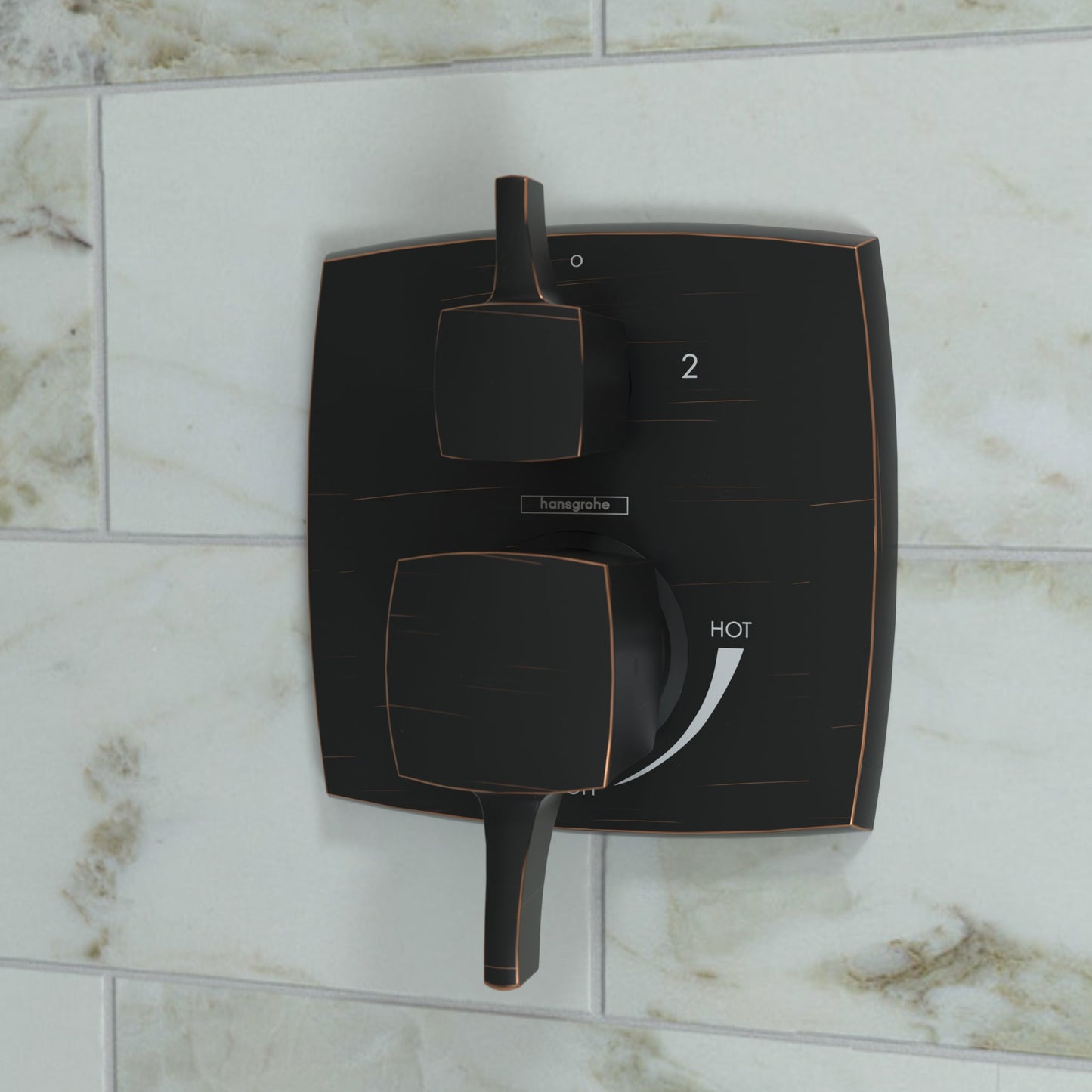hansgrohe Ecostat Classic Pressure Balance Trim Classic Square with Diverter
