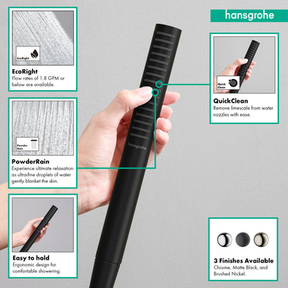 hansgrohe Pulsify S Baton Handshower 100 1-Jet, 2.5 GPM