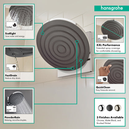 hansgrohe Pulsify S Showerhead 260 1-Jet, 2.5 GPM