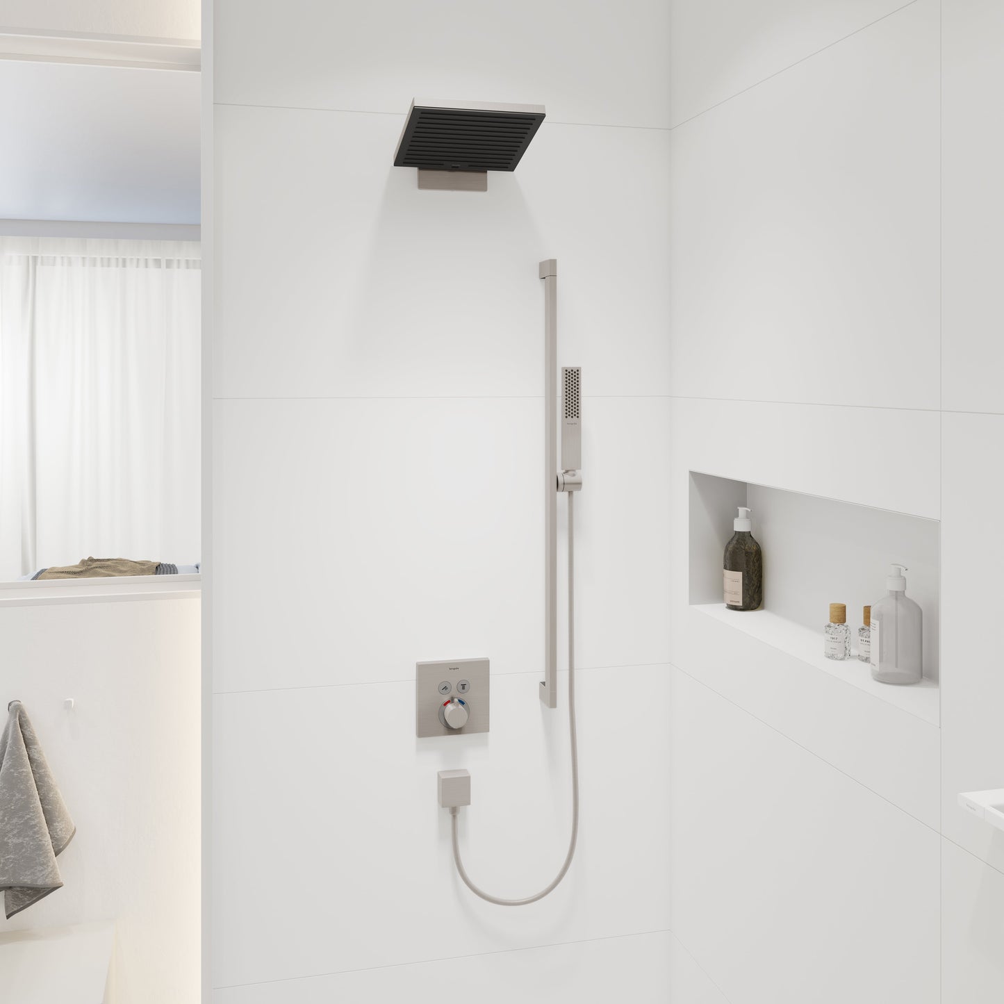hansgrohe Pulsify E Baton Handshower 100 1-Jet, 1.75 GPM