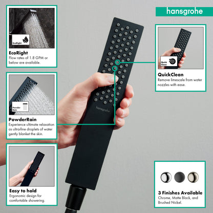 hansgrohe Pulsify E Baton Handshower 100 1-Jet, 1.75 GPM