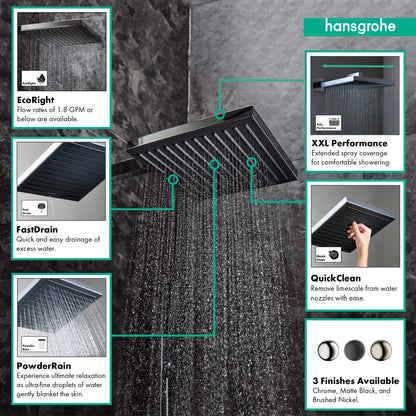 hansgrohe Pulsify E Showerhead 260 1-Jet, 2.5 GPM