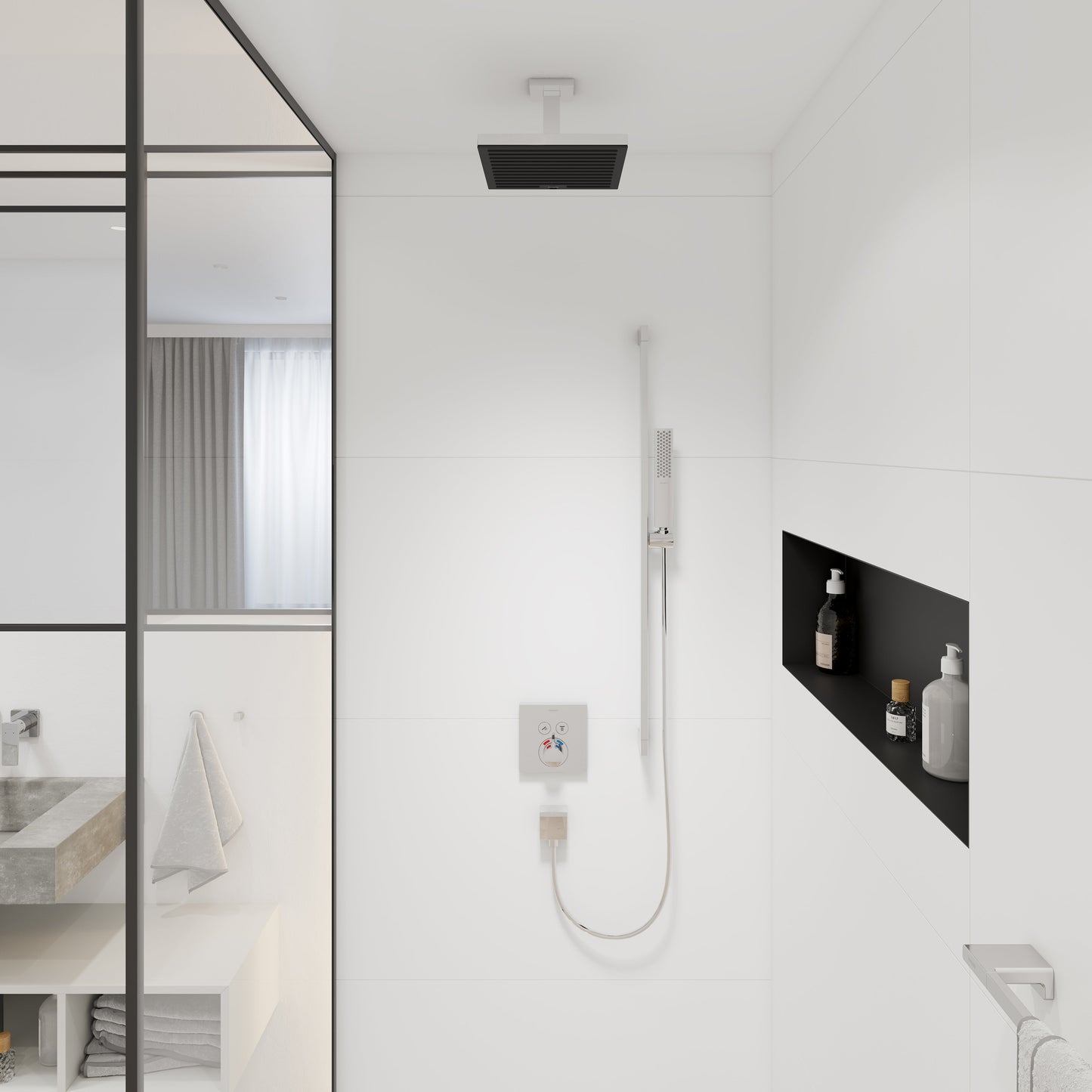 hansgrohe Pulsify E Extension Pipe for Ceiling Mount E, 4"
