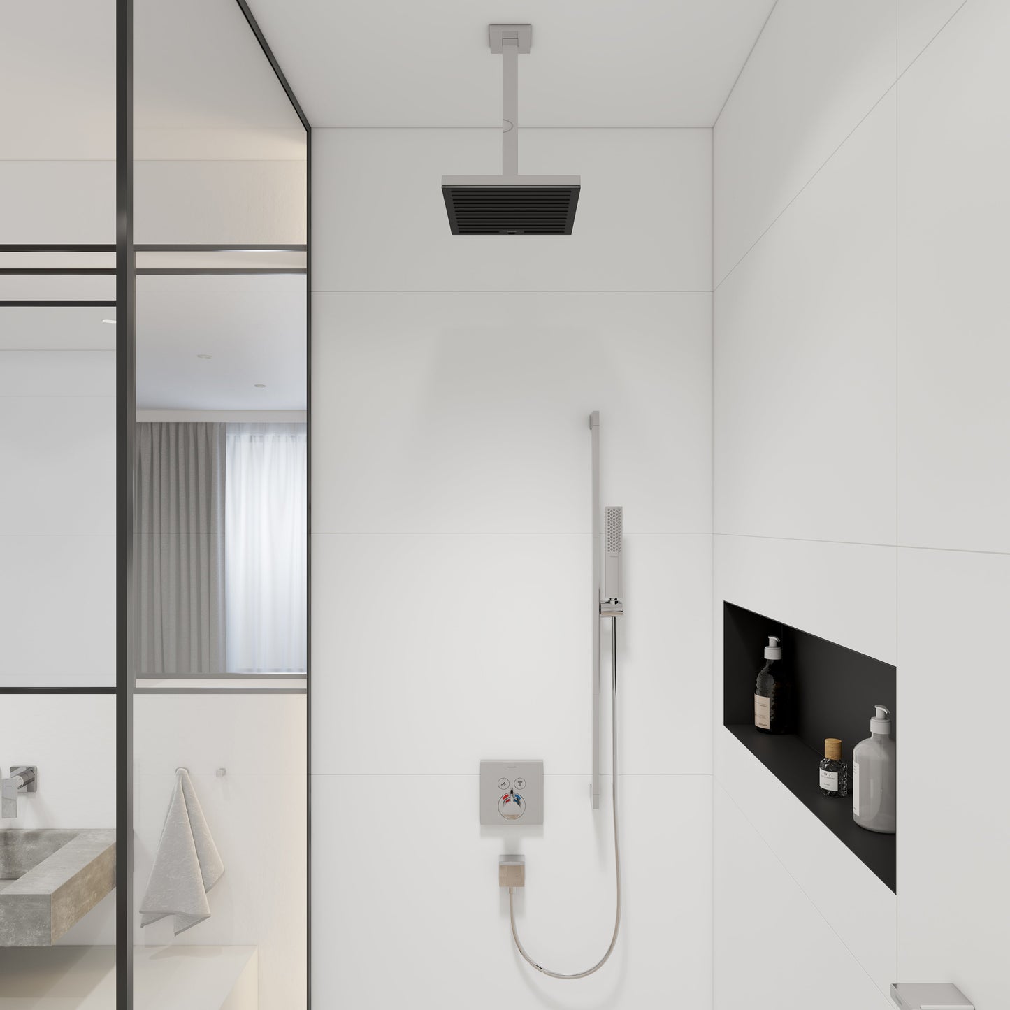 hansgrohe Pulsify E Extension Pipe for Ceiling Mount E, 12"