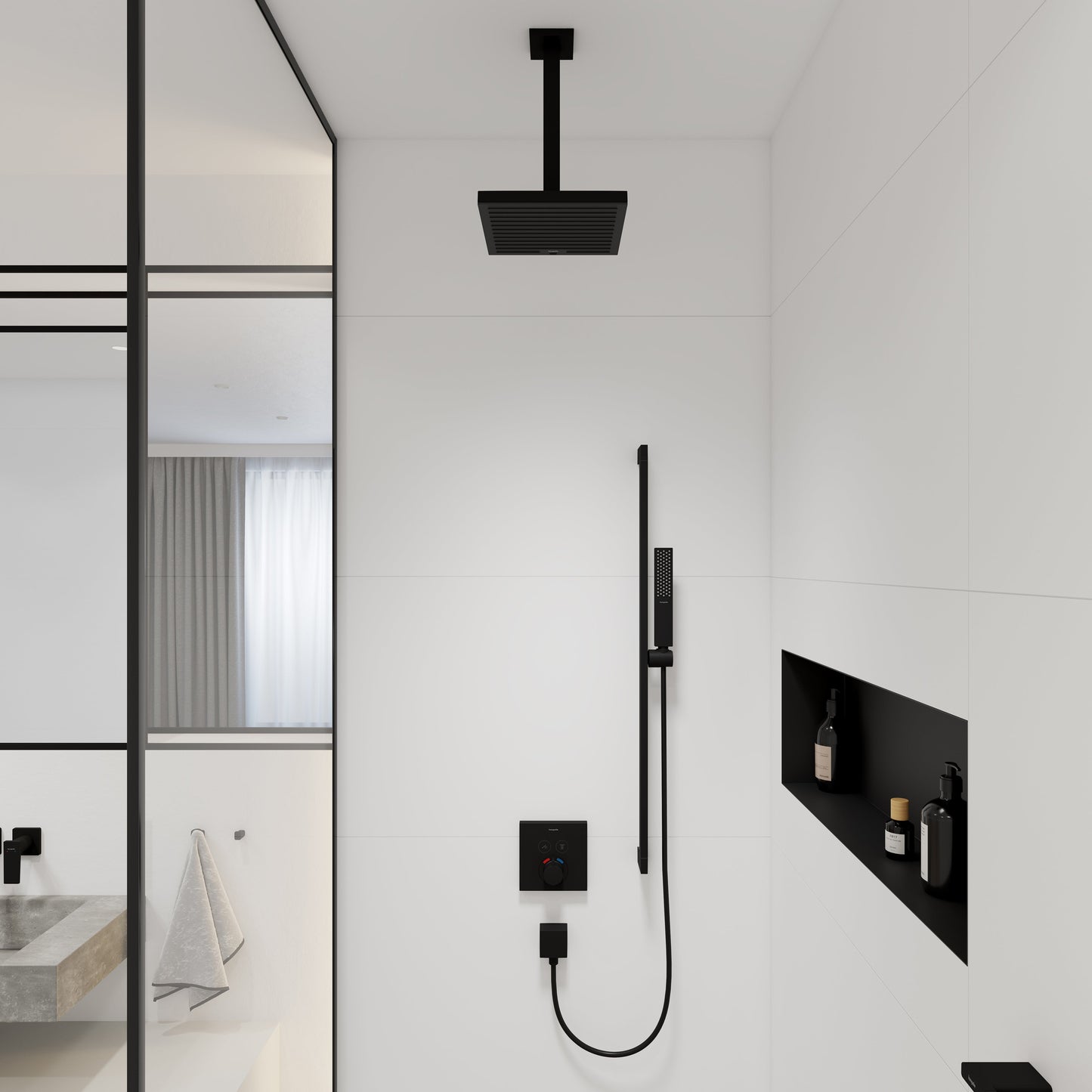 hansgrohe Pulsify E Extension Pipe for Ceiling Mount E, 12"