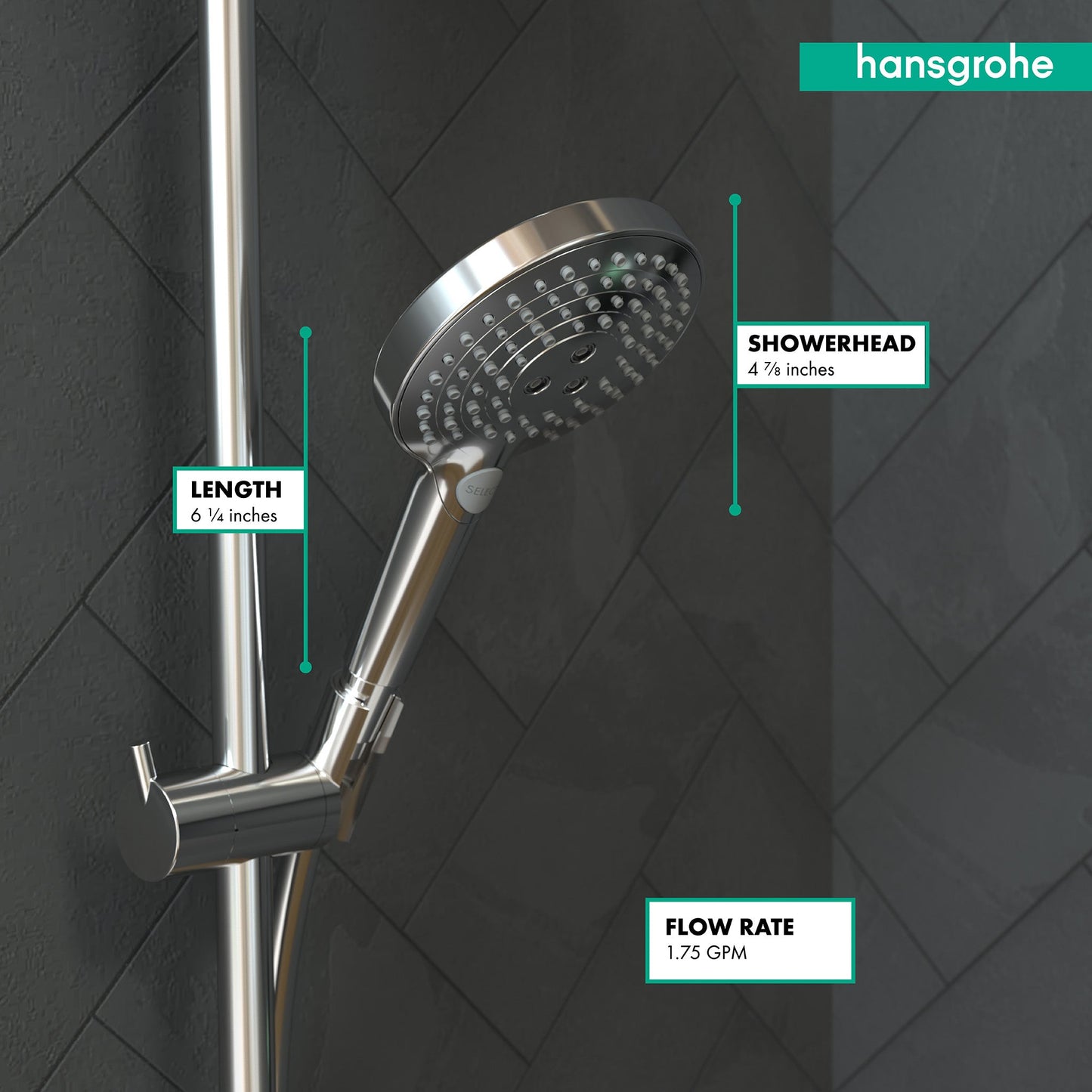 hansgrohe Raindance Select S Handshower 120 3-Jet PowderRain, 1.75 GPM