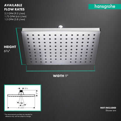 hansgrohe Vernis Blend Showerhead 230 1-Jet, 1.5 GPM