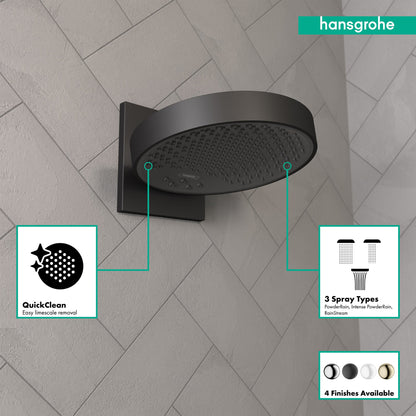 hansgrohe Rainfinity Showerhead 250 3-Jet with Wall Connector Trim, 2.5 GPM