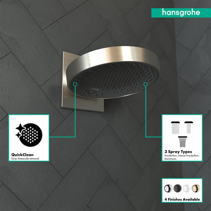 hansgrohe Rainfinity Showerhead 250 3-Jet with Wall Connector Trim, 1.75 GPM