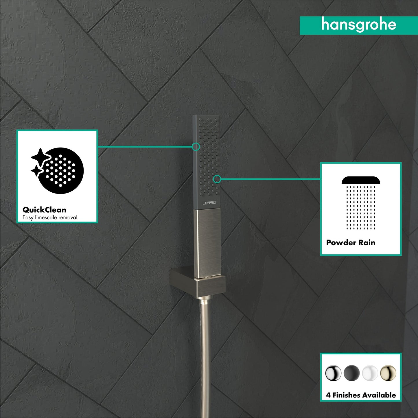 hansgrohe Rainfinity Baton Handshower 100 1-Jet, 1.75 GPM