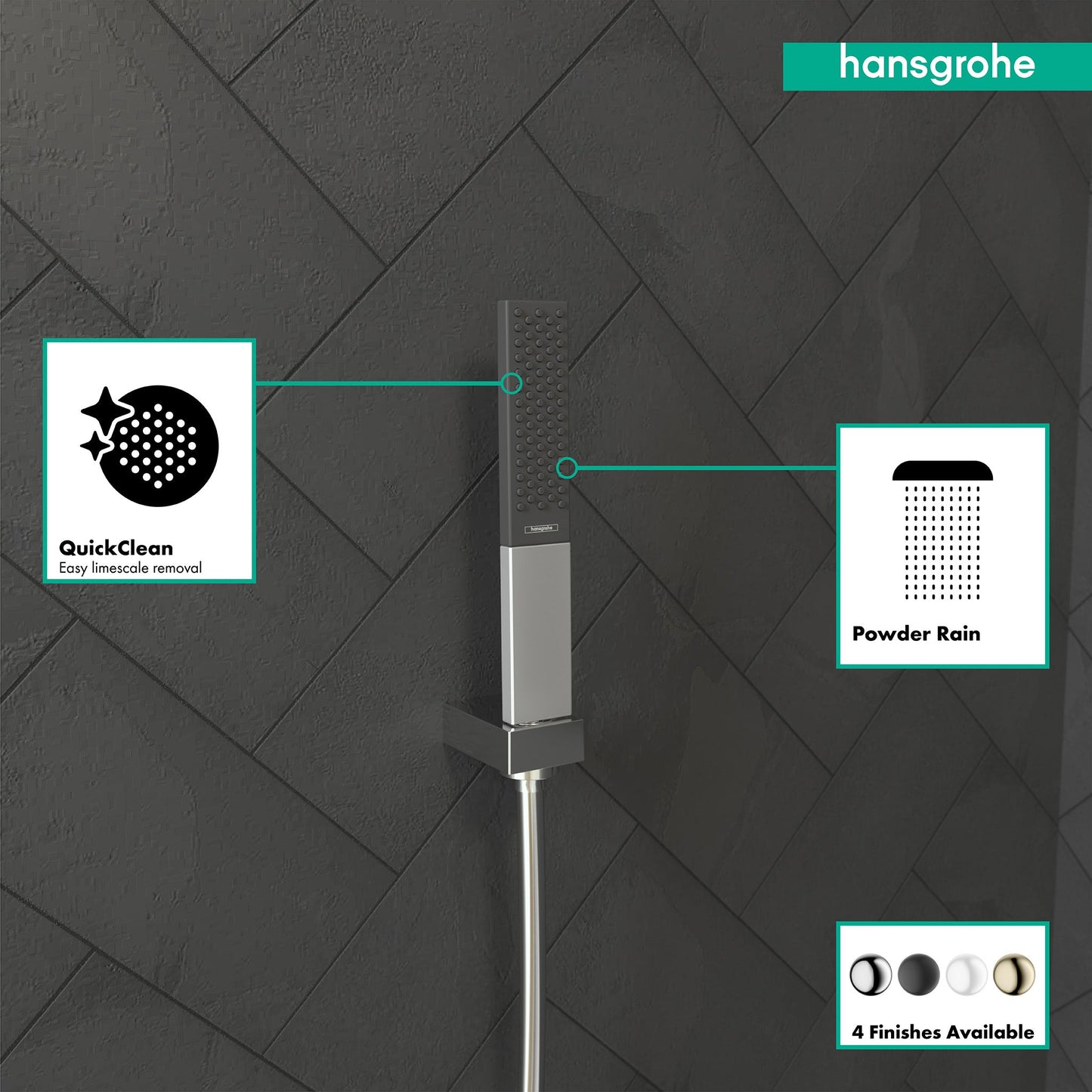 hansgrohe Rainfinity Baton Handshower 100 1-Jet, 1.75 GPM