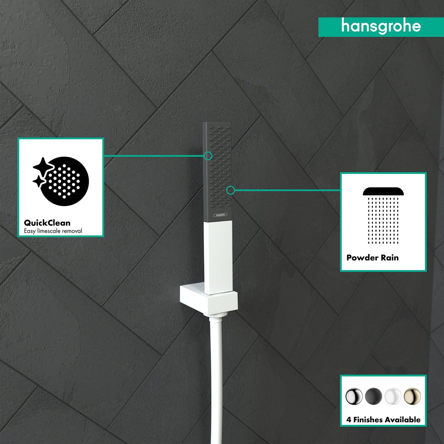 hansgrohe Rainfinity Baton Handshower 100 1-Jet, 1.75 GPM