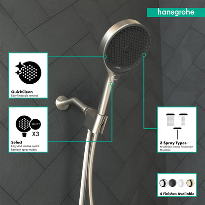 hansgrohe Rainfinity Handshower Set 130 3-Jet, 1.75 GPM