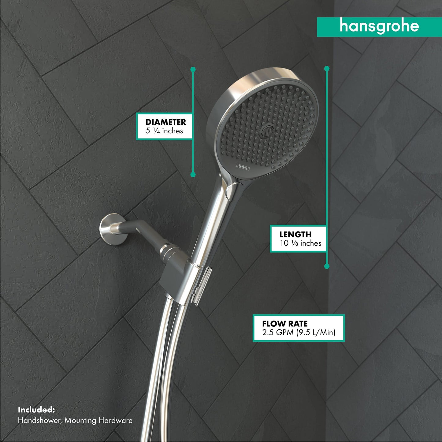 hansgrohe Rainfinity Handshower Set 130 3-Jet, 1.75 GPM