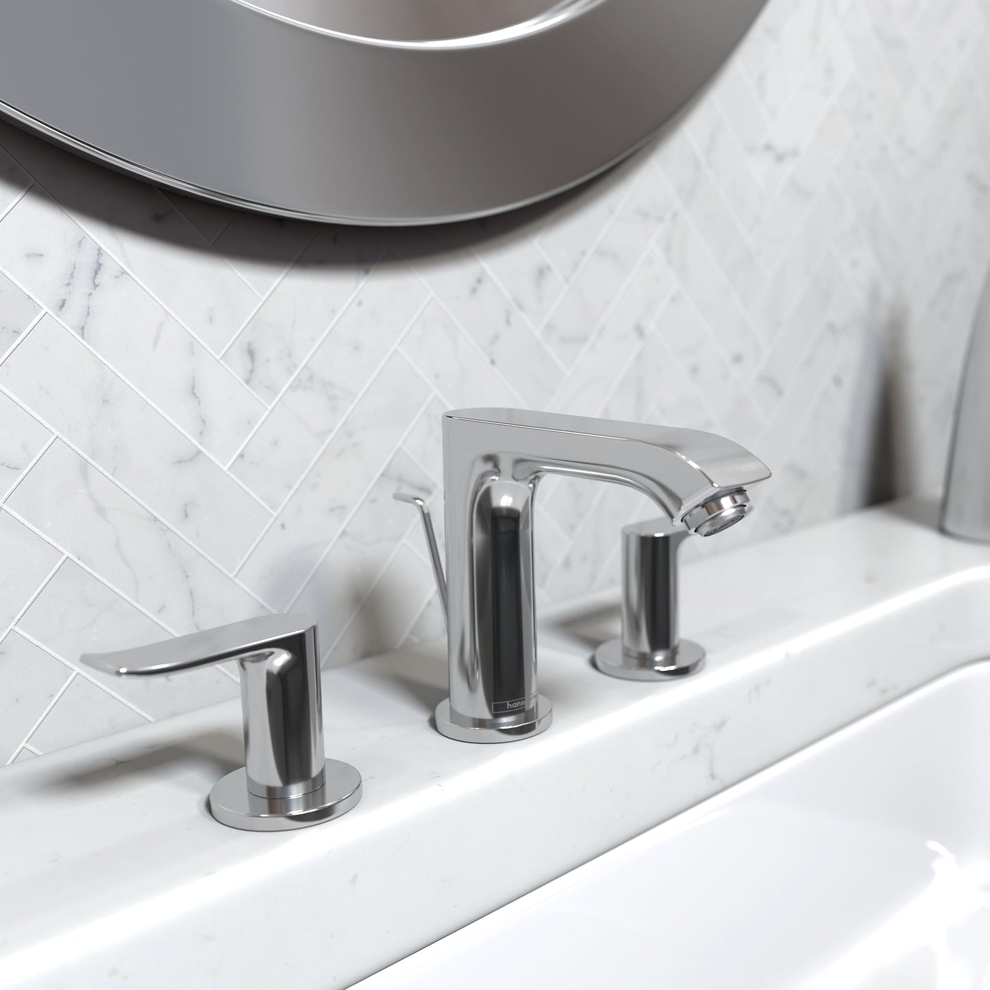 hansgrohe Metris Widespread Faucet 100 with Pop-Up Drain, 1.2 GPM