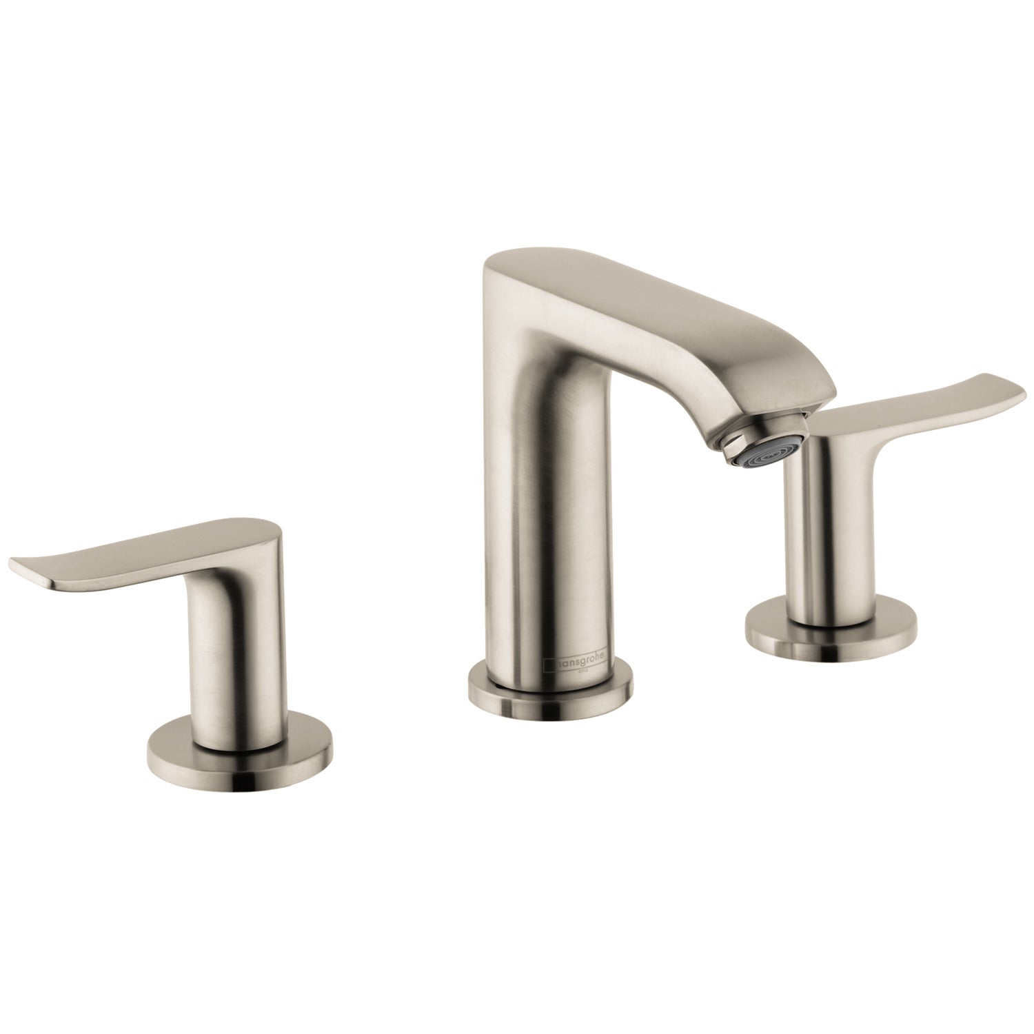 hansgrohe Metris Widespread Faucet 100 with Pop-Up Drain, 0.5 GPM, brushed nickel