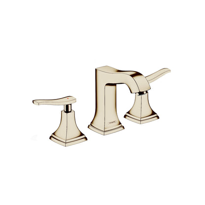 hansgrohe Metropol Classic Widespread Faucet 110 with Lever Handles and Pop-Up Drain, 1.2 GPM