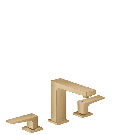 hansgrohe Metropol Widespread Faucet 110 with Lever Handles and Pop-Up Drain, 1.2 GPM