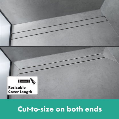 hansgrohe RainDrain Rock Trim Flex 47 1/4" Cut to Size and Tileable