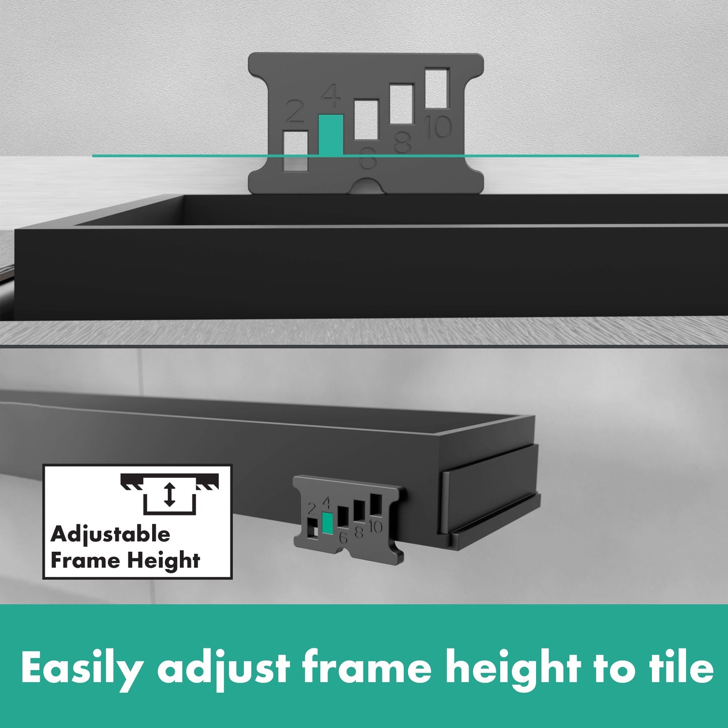 hansgrohe RainDrain Match Trim 23 5/8" with Height Adjustable Frame