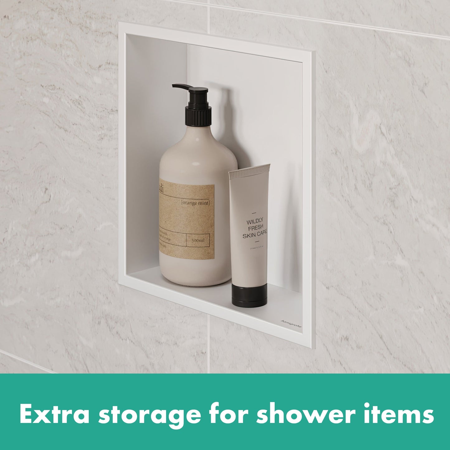 hansgrohe XtraStoris Original Wall Niche with Integrated Frame 12"x 12"x 4"