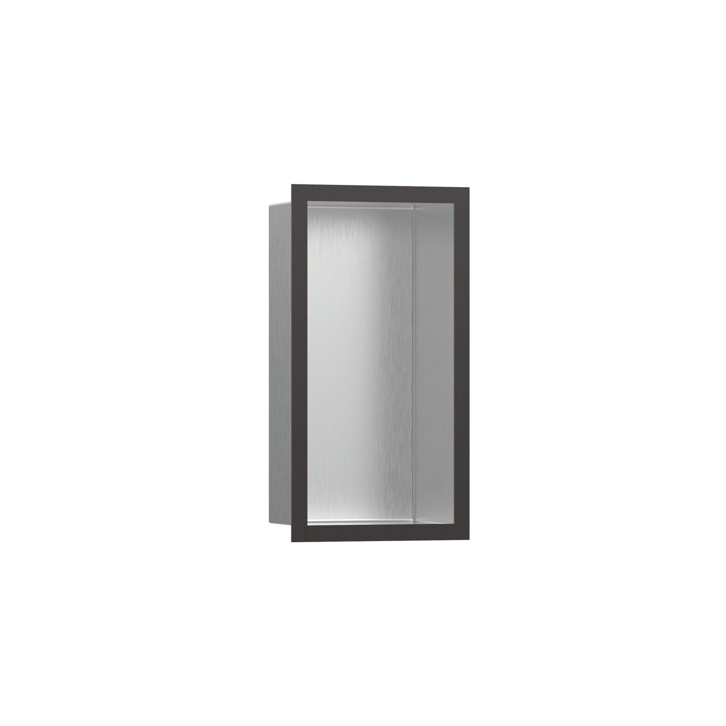 hansgrohe XtraStoris Individual Wall Niche Brushed Stainless Steel with Design Frame 12"x 6"x 4"