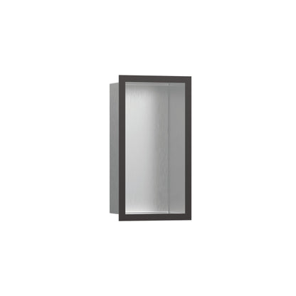 hansgrohe XtraStoris Individual Wall Niche Brushed Stainless Steel with Design Frame 12"x 6"x 4"