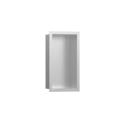 hansgrohe XtraStoris Individual Wall Niche Brushed Stainless Steel with Design Frame 12"x 6"x 4"
