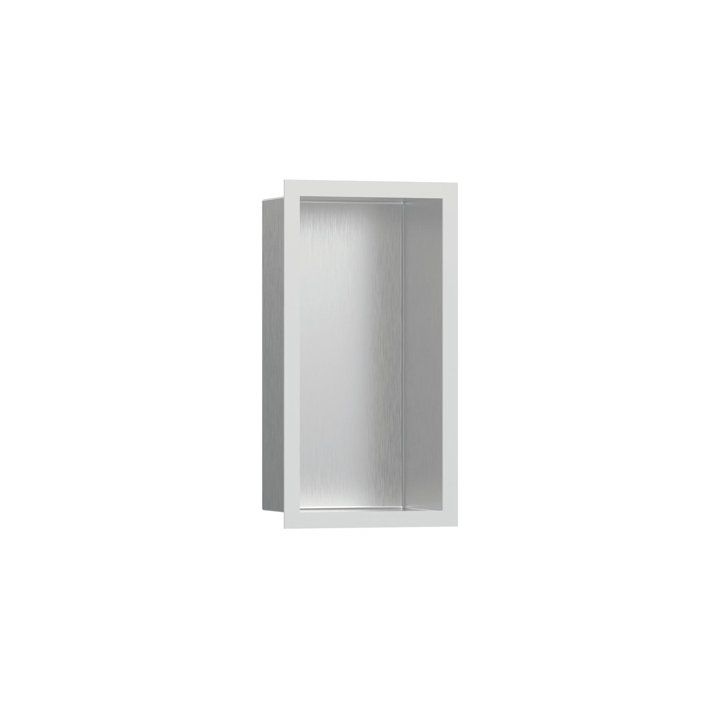 hansgrohe XtraStoris Individual Wall Niche Brushed Stainless Steel with Design Frame 12"x 6"x 4"