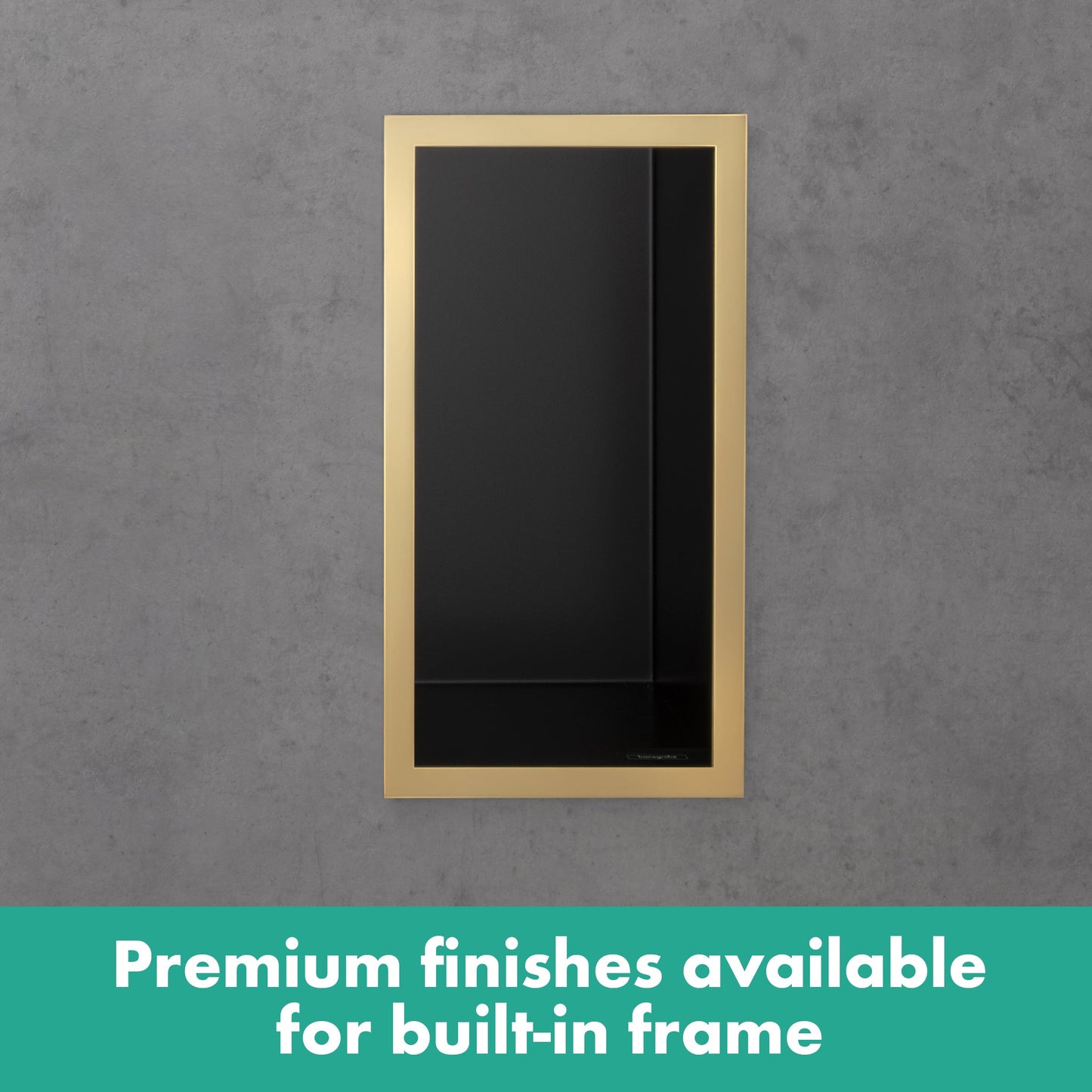 hansgrohe XtraStoris Individual Wall Niche Matte Black with Design Frame 12"x 6"x 4"