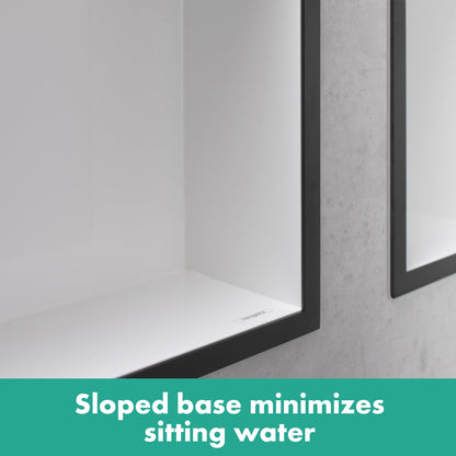 hansgrohe XtraStoris Individual Wall Niche Matte White with Design Frame 12"x 6"x 4"