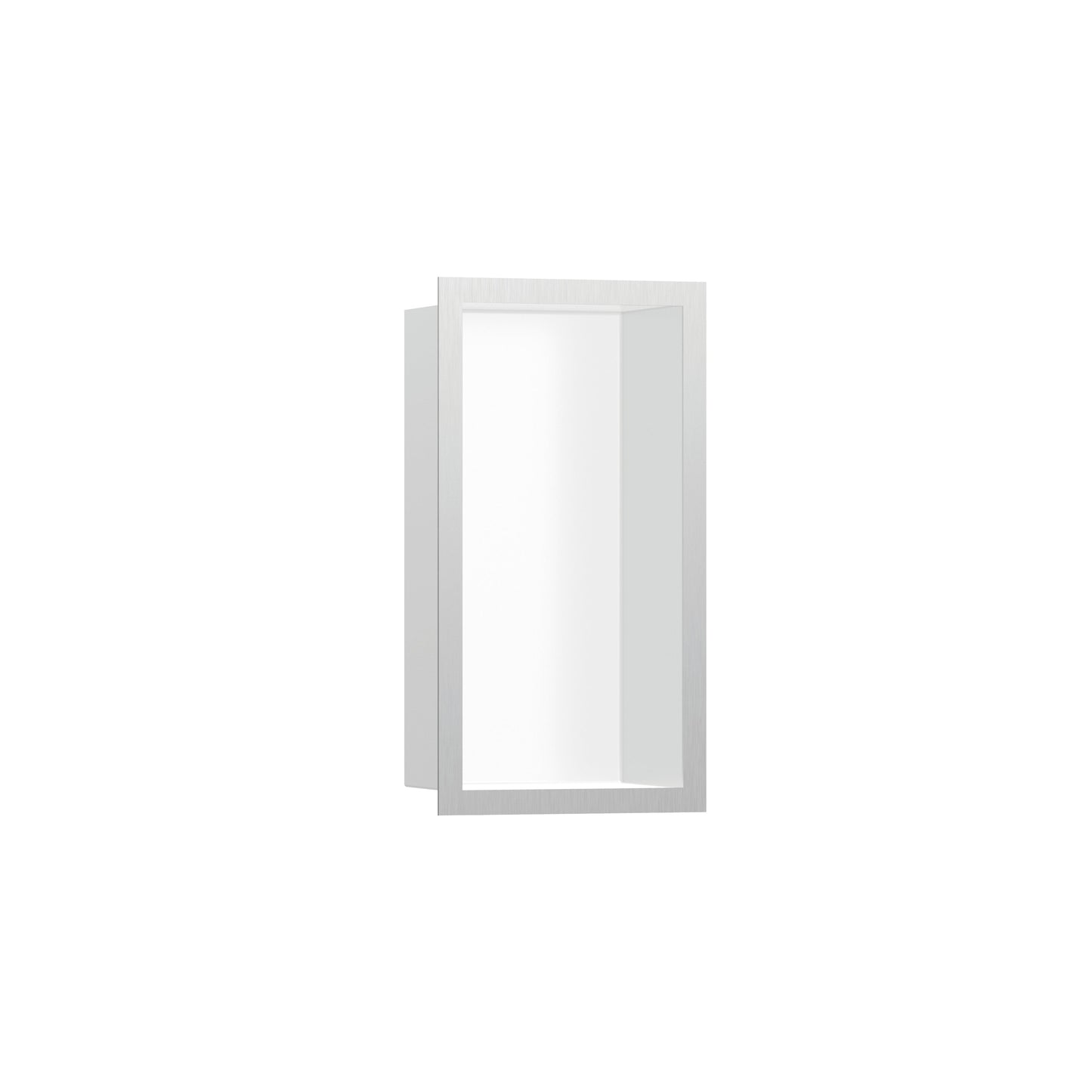 hansgrohe XtraStoris Individual Wall Niche Matte White with Design Frame 12"x 6"x 4"