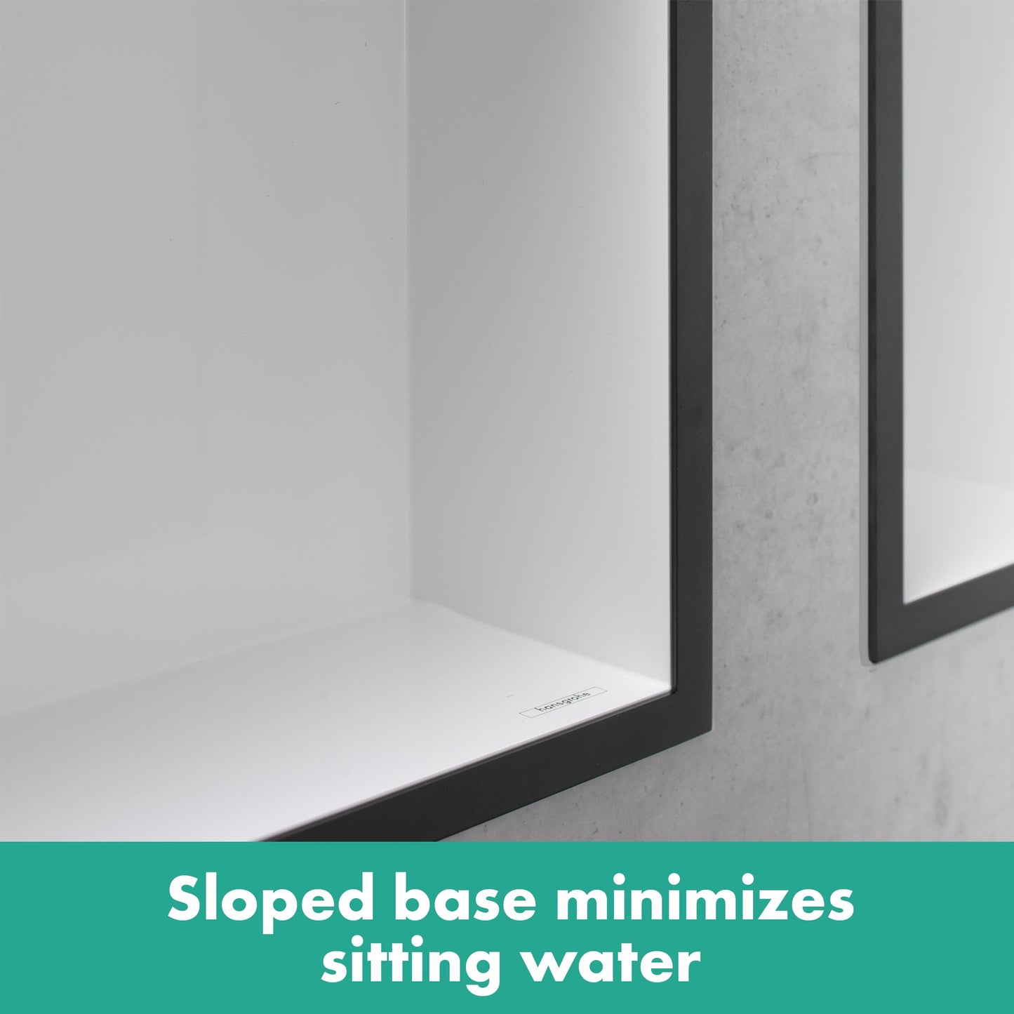 hansgrohe XtraStoris Individual Wall Niche Matte White with Design Frame 12"x 6"x 4"