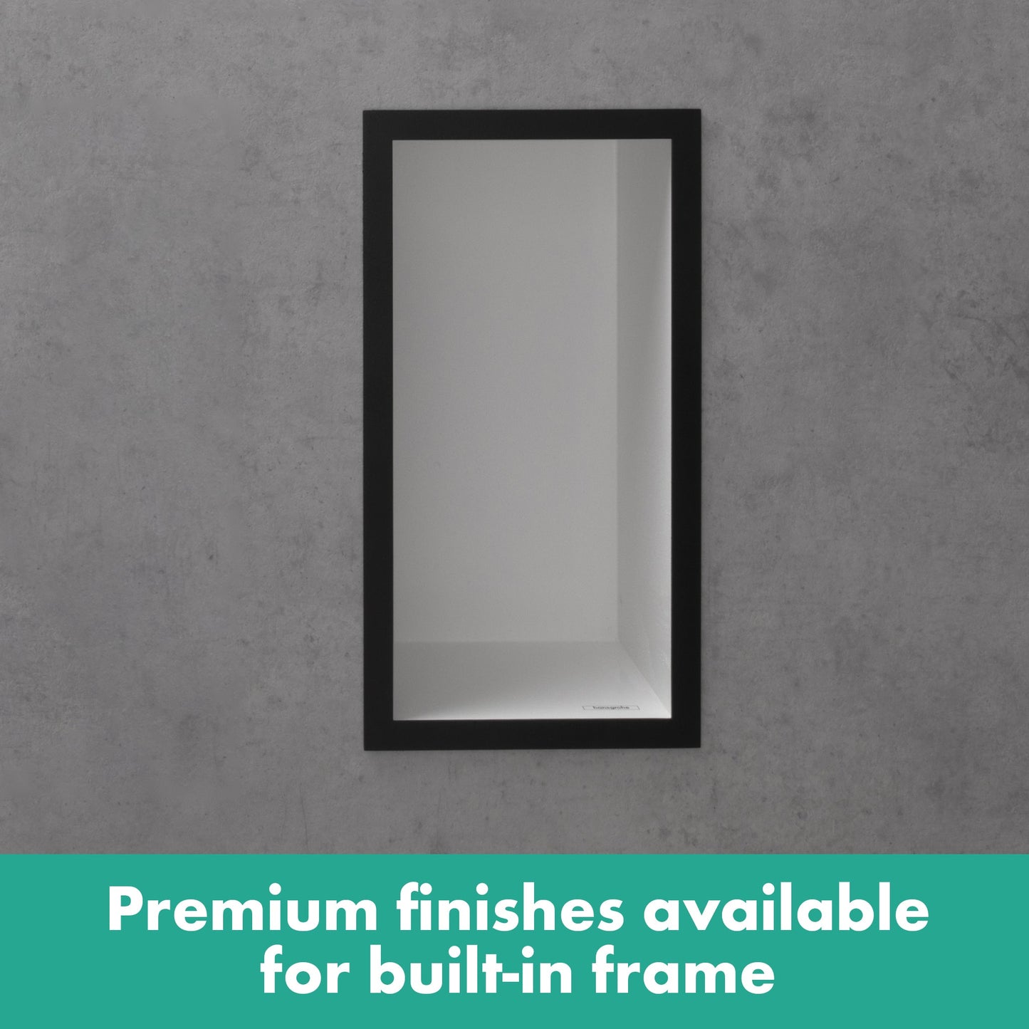 hansgrohe XtraStoris Individual Wall Niche Matte White with Design Frame 12"x 6"x 4"