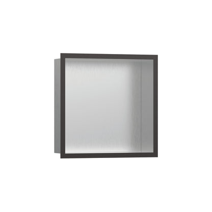 hansgrohe XtraStoris Individual Wall Niche Brushed Stainless Steel with Design Frame 12"x 12"x 4"