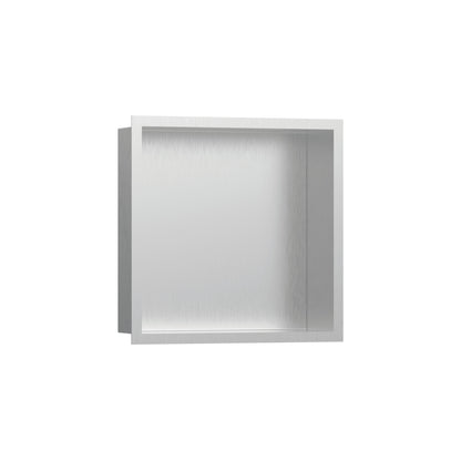 hansgrohe XtraStoris Individual Wall Niche Brushed Stainless Steel with Design Frame 12"x 12"x 4"