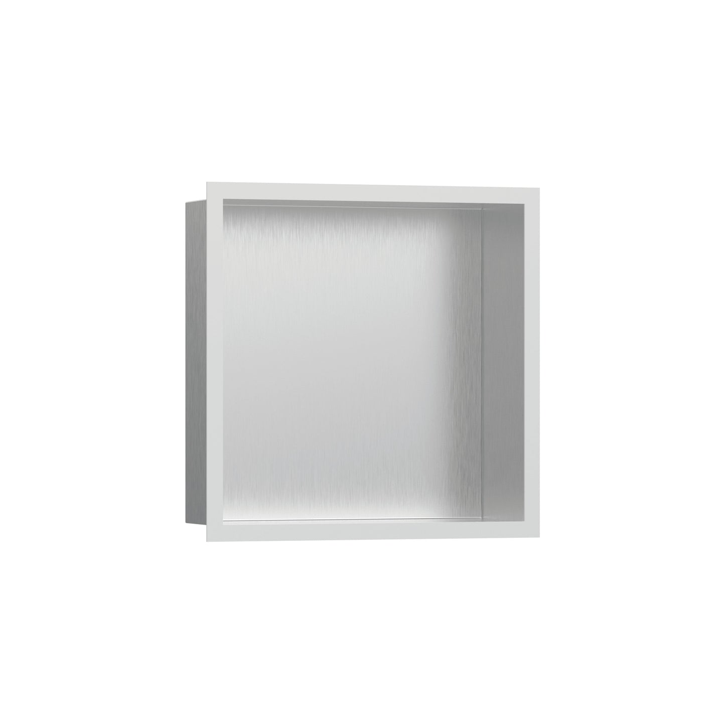 hansgrohe XtraStoris Individual Wall Niche Brushed Stainless Steel with Design Frame 12"x 12"x 4"