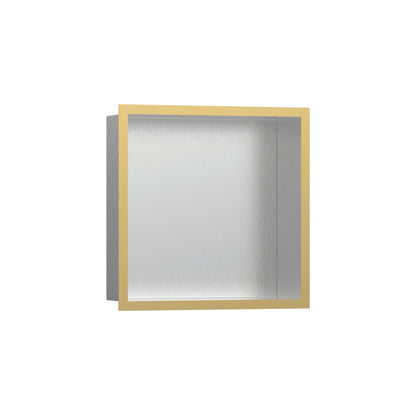 hansgrohe XtraStoris Individual Wall Niche Brushed Stainless Steel with Design Frame 12"x 12"x 4"