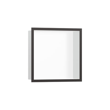 hansgrohe XtraStoris Individual Wall Niche Matte White with Design Frame 12"x 12"x 4"