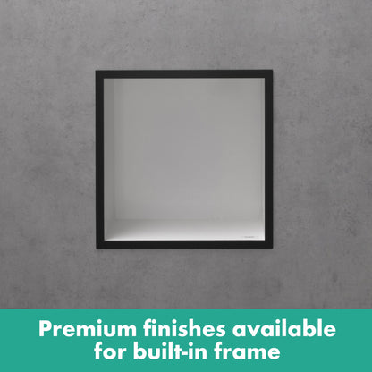 hansgrohe XtraStoris Individual Wall Niche Matte White with Design Frame 12"x 12"x 4"