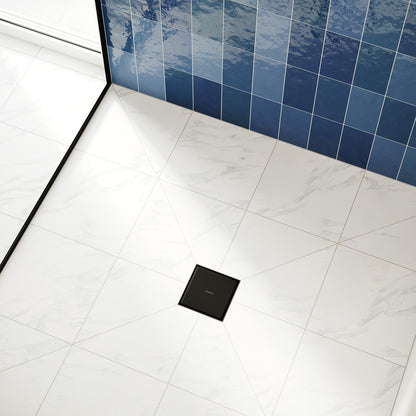 hansgrohe RainDrain Brilliance Point Drain Set 4"x 4" Trim Tileable Rear Cover and Rough